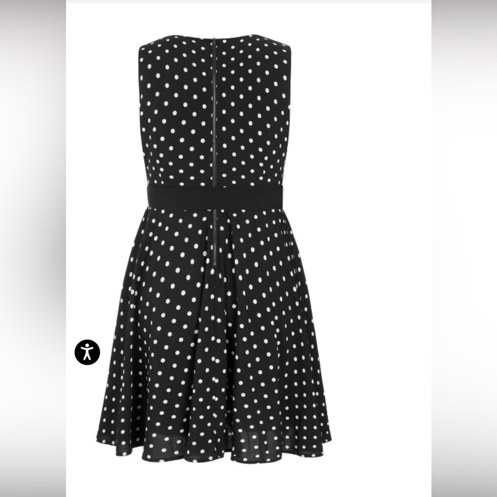 City Chic Polka Dot Sleeveless Vintage-look Dress - Black and White - Picture 4 of 10